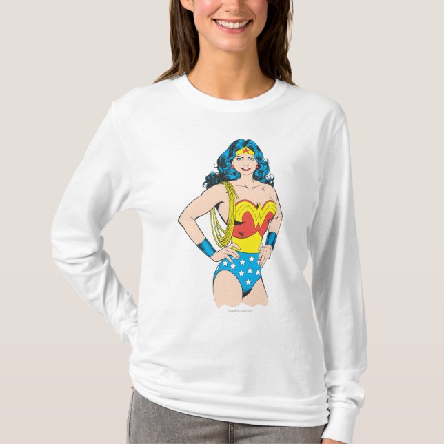 T-shirt Wonder Woman | Pose Vintage avec Lasso (Devant)