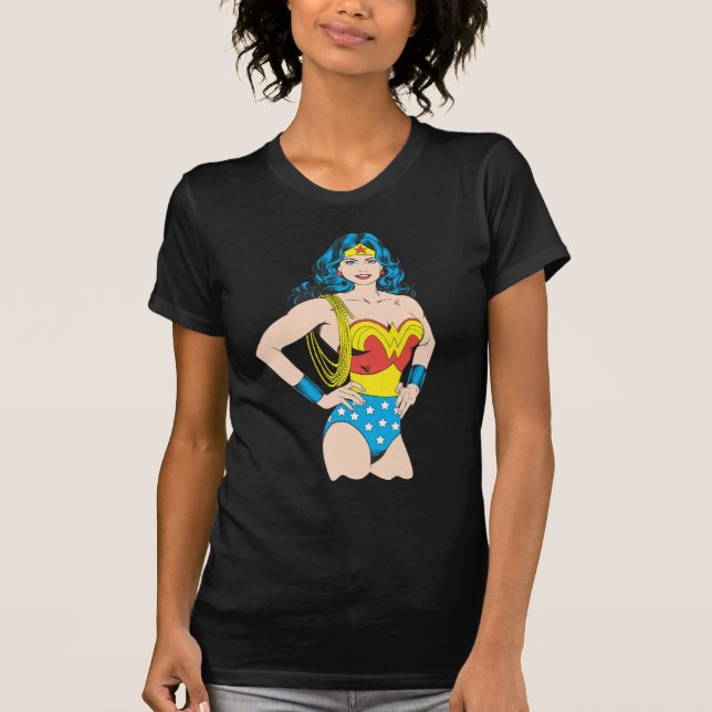 T-shirt Wonder Woman | Pose Vintage avec Lasso (Devant)