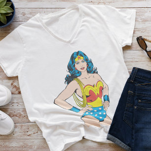 T-shirt Wonder Woman Pose Vintage avec Lasso