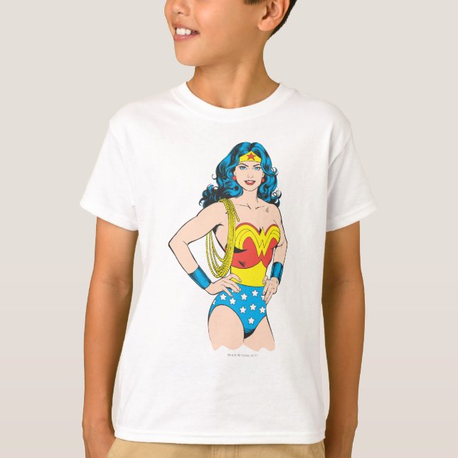 T-shirt Wonder Woman | Pose Vintage avec Lasso (Devant)