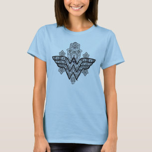 T-shirt Wonder Woman Spirituel Paisley Hamsa Logo
