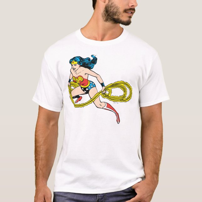 T-shirt Wonder Woman Swning Lasso Left (Devant)
