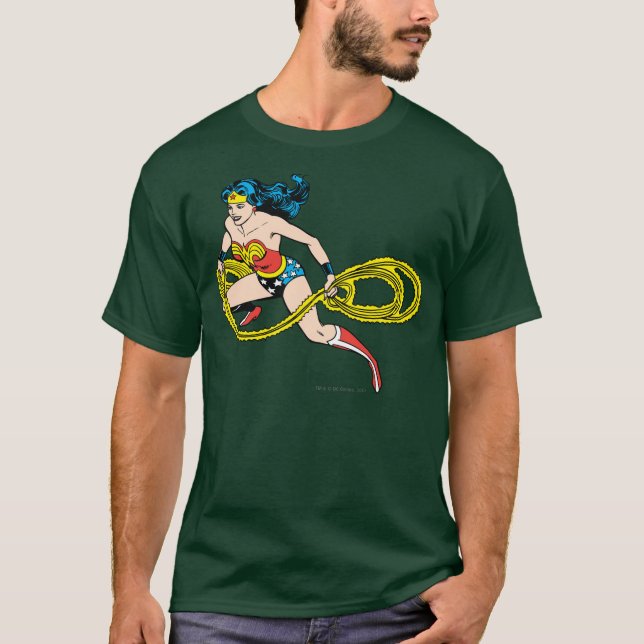 T-shirt Wonder Woman Swning Lasso Left (Devant)