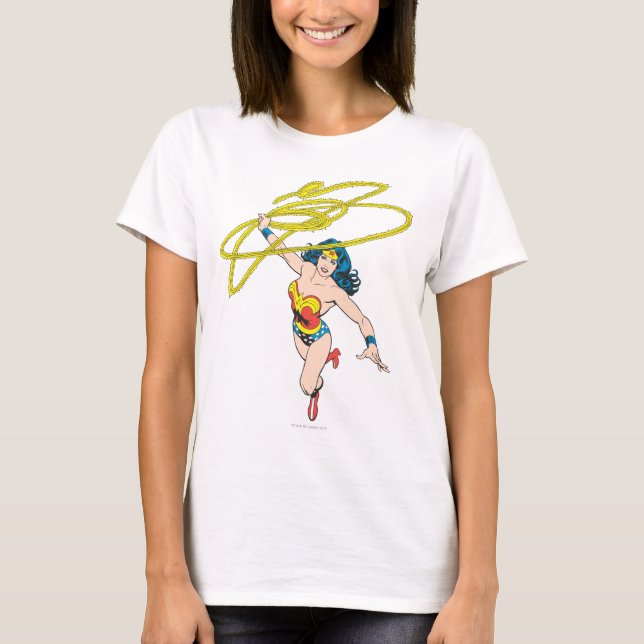 T-shirt Wonder Woman tient Lasso 2 (Devant)