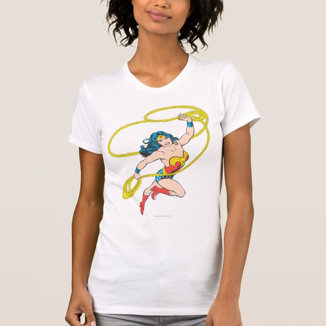 T-shirt Wonder Woman tient Lasso 3 (Devant)