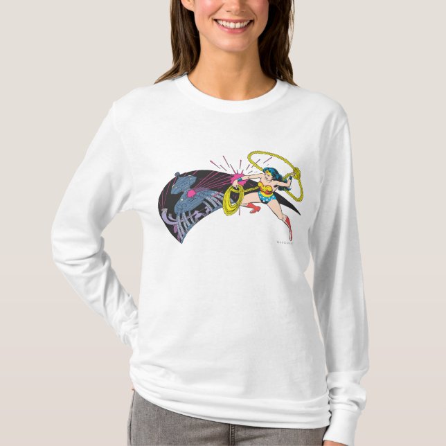 T-shirt Wonder Woman vs Robot (Devant)
