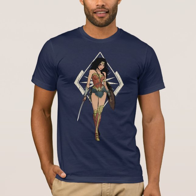 T-shirt Wonder Woman With Sword Comic Art (Devant)