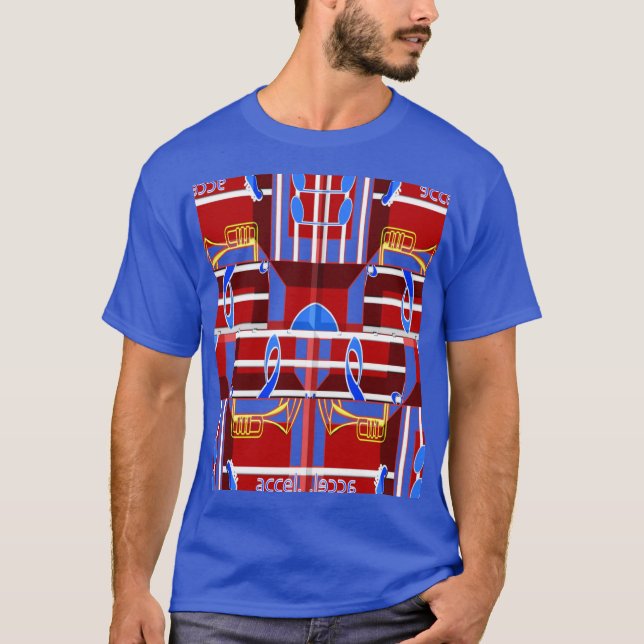 T-shirt Wonderful Music Blue Summer Vibes Geometric Romant (Devant)