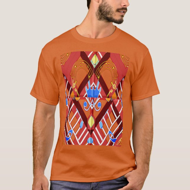 T-shirt Wonderful Music Blue Summer Vibes Geometric Romant (Devant)