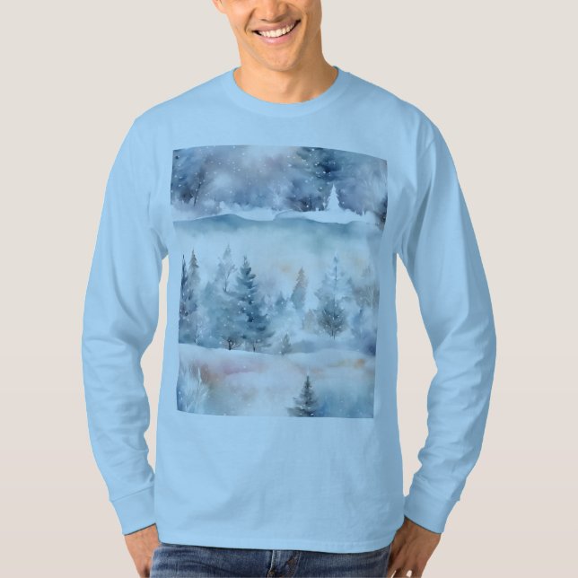 T-shirt Wonderland d'hiver - Artistic Light Blue (Devant)