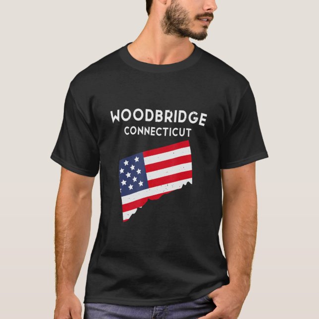 T-shirt Woodbridge Connecticut USA State America Travel Co (Devant)