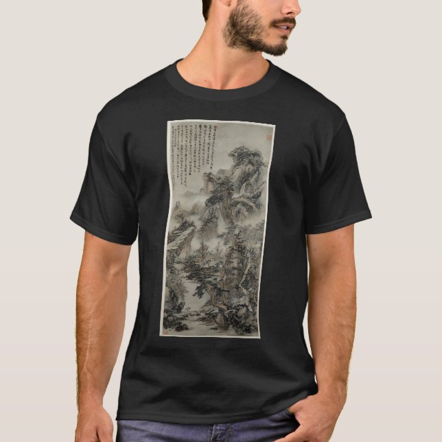 T-shirt Wooded Mountains At Dusk (Restored Chinese Artwork (Devant)