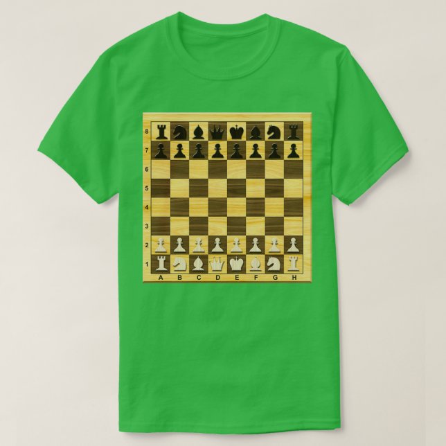 T-shirt Wooden Chess board with figures (Design devant)