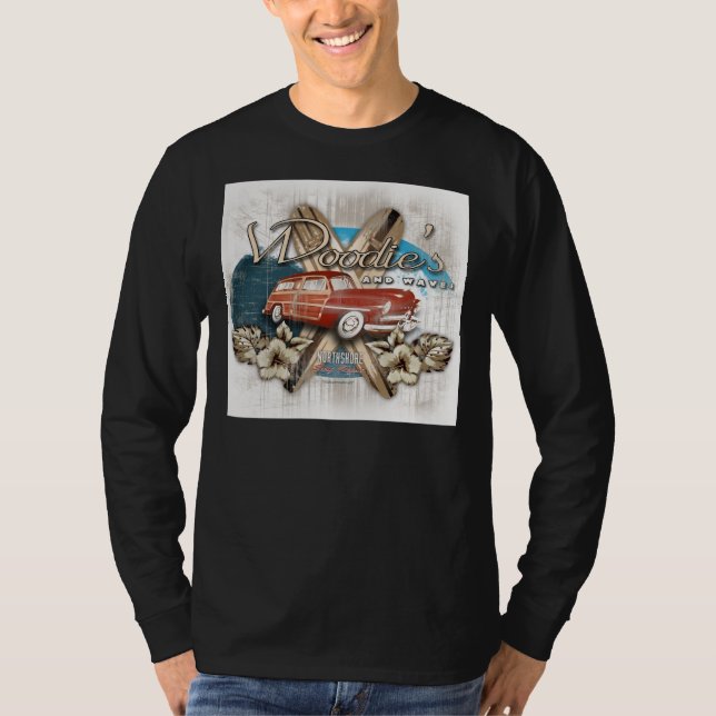 T-shirt woodies et vagues (Devant)