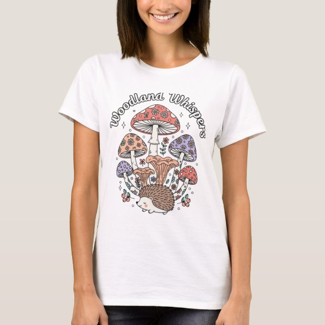 T-shirt Woodland Whispers Cute Hedgehog Art (Devant)