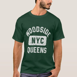 T-shirt Woodside Queens NYC Gym Style Blanc en détresse fr