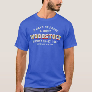 T-shirt Woodstock Rock Music Festival Concert Varsity 1969