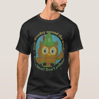 T-shirt Woodsy Owl Give a Hoot Distressed and Faded 