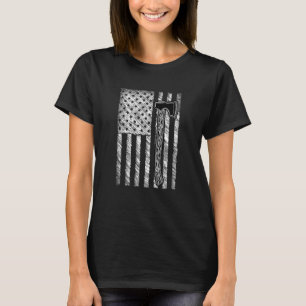 T-shirt Woodworker vintage US Drapeau Woodcutter Carpenter