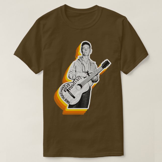 T-shirt Woody Guthrie Retro Fade (Design devant)
