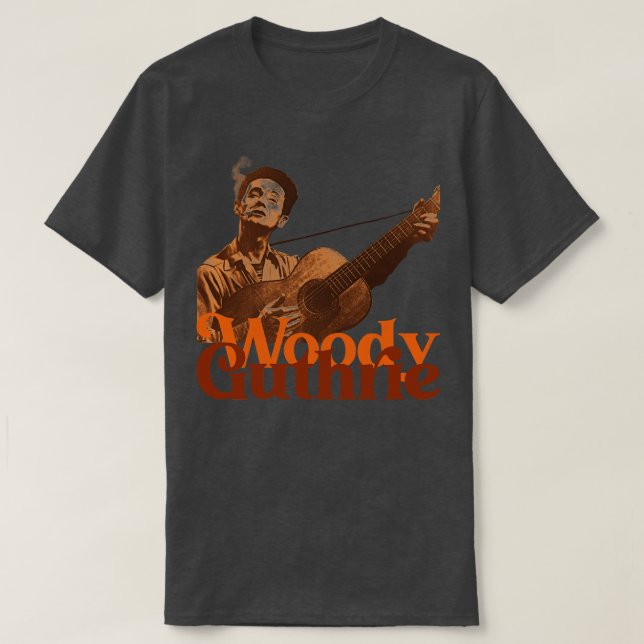 T-shirt Woody Guthrie Sepia Fade (Design devant)