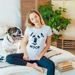 T-shirt Woof Bulldog Portrait désorganisé
