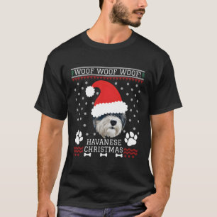 T-shirt Woof Havanese laid