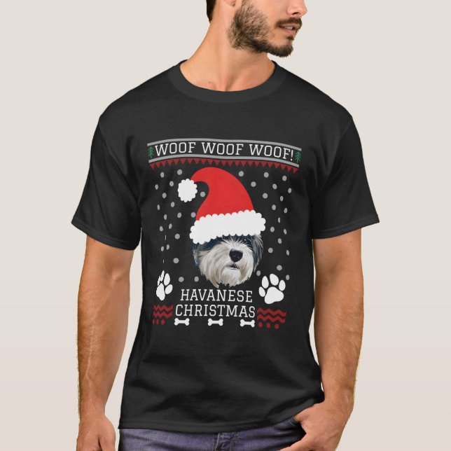 T-shirt Woof Havanese laid (Devant)