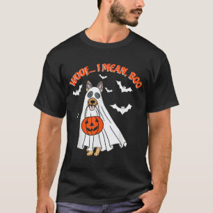 T-shirt Woof Mean Boo Drôle Fantôme Chien Halloween Allema