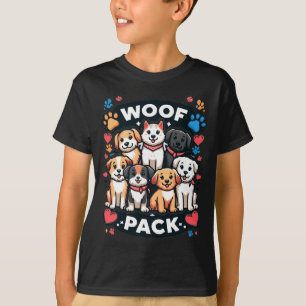 T-shirt "Woof Pack" pour enfants - Adorable Groupe de Chie