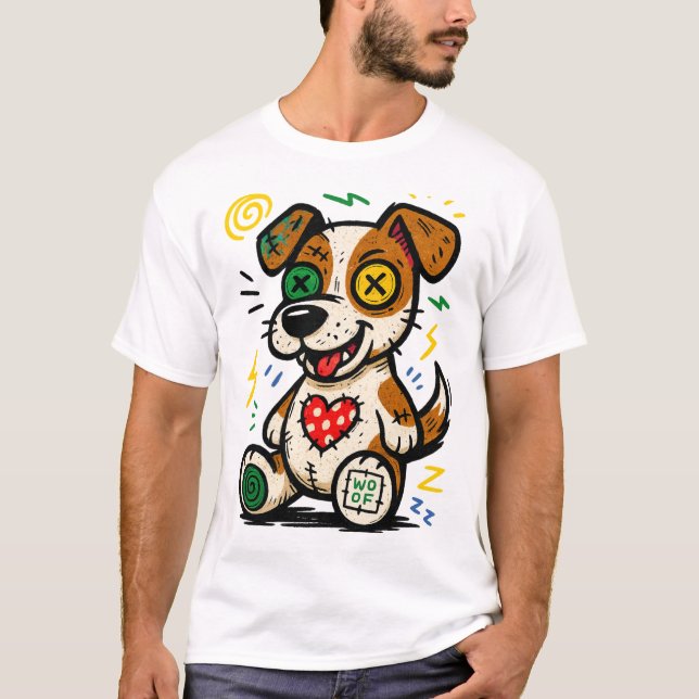 T-shirt Woof Pup — Joyeux Chaos (Devant)
