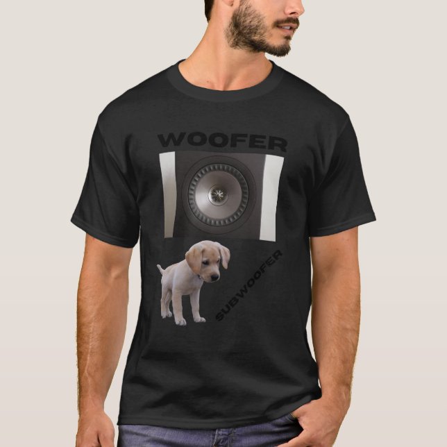 T-shirt Woofer and Subwoofer cute puppy design gift friend (Devant)