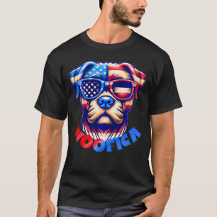 T-shirt Woofica 4 juillet chat américain Drapeau Amérique
