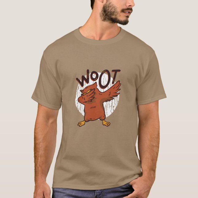 T-shirt Woot Owl (Devant)
