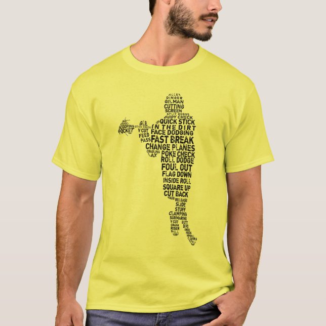 T-shirt Word Art Lacrosse Player (Devant)