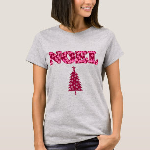 T-shirt Word Art - Noel avec Arbres Bourgogne