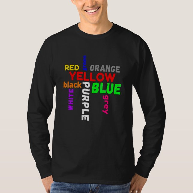 T-shirt word game saying colours colourful confusion (Devant)