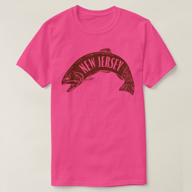 T-shirt Wordmark de poisson du New Jersey Brown (Design devant)
