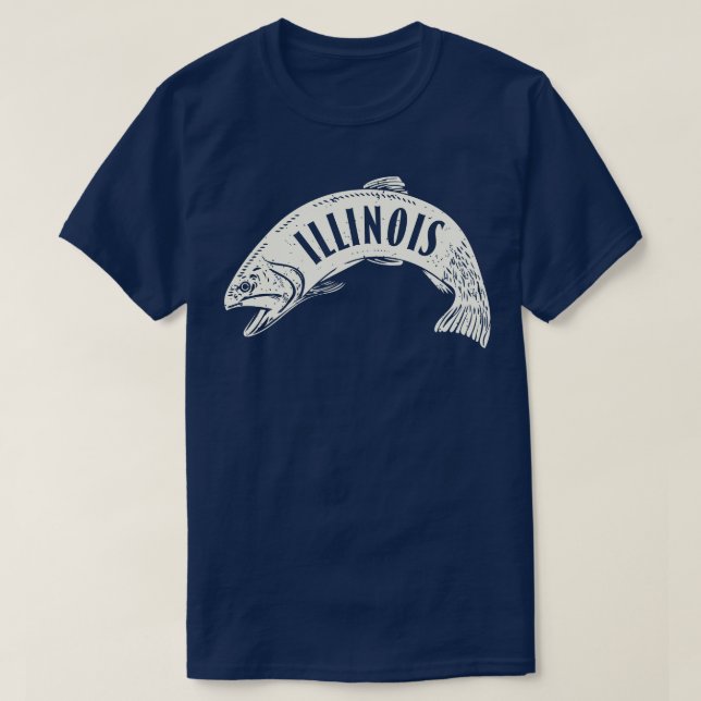 T-shirt Wordmark Poisson Illinois Tan (Design devant)