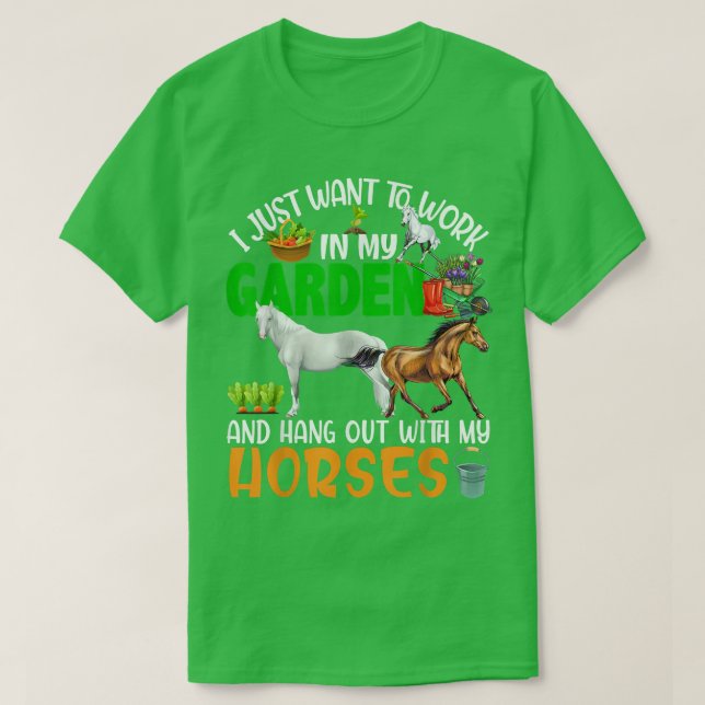 T-shirt Work And Hang Out With Horses Gardening Horse Farm (Design devant)