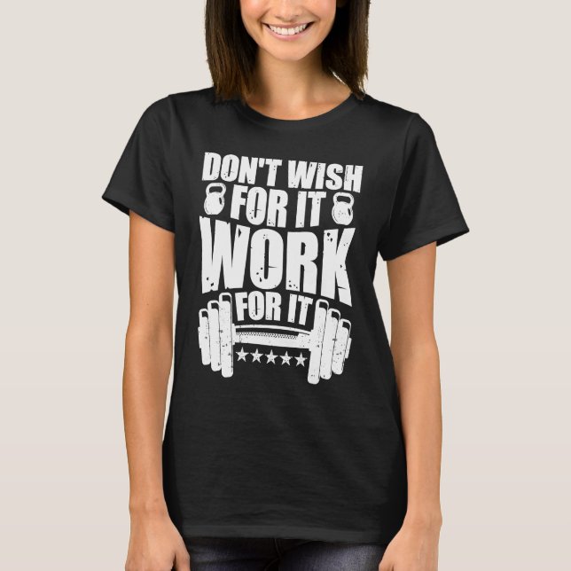 T-shirt Work Hard Motivational Dedicated Gym Exercise Insp (Devant)