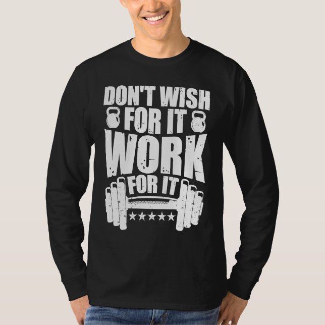 T-shirt Work Hard Motivational Dedicated Gym Exercise Insp (Devant)