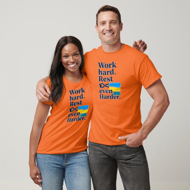 T-shirt Work Hard Rest Even Harder Beach Lifestyle Design (Unisexe)