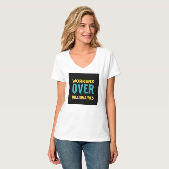 T-shirt Workers Over Billionaires: Power to the People HD (Devant entier)