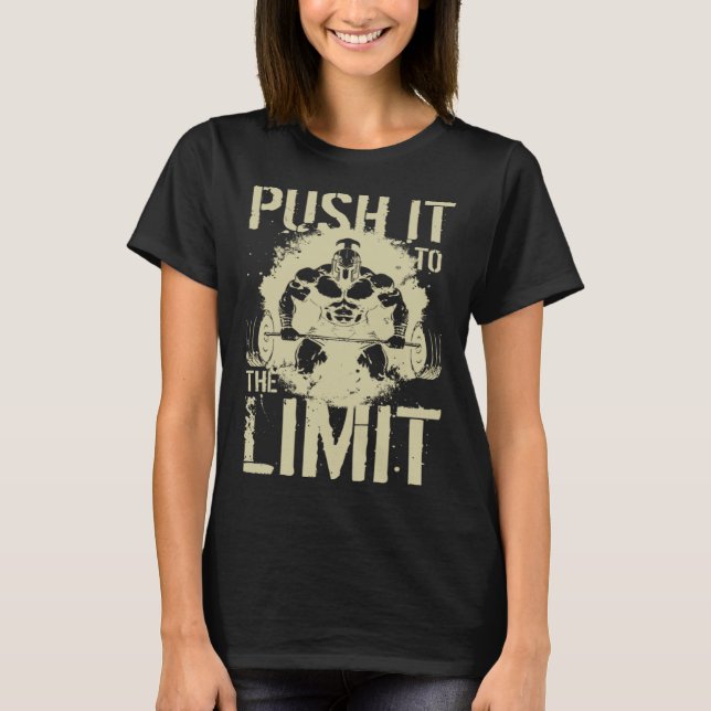 T-shirt Workout Spartan Weightlifting Push It To The Limit (Devant)