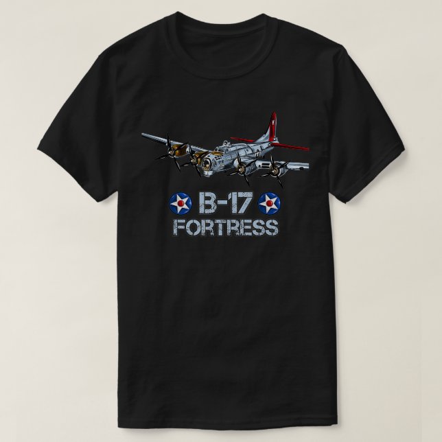T-shirt World2 American Aircraft B 17 Flying Fortress Bomb (Design devant)