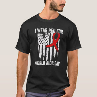 T-shirt World Aids Day Hope HIV Red Ribbon Aids Awareness