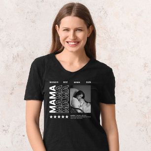 T-shirt World Best Mama Typographie et photo personnalisée