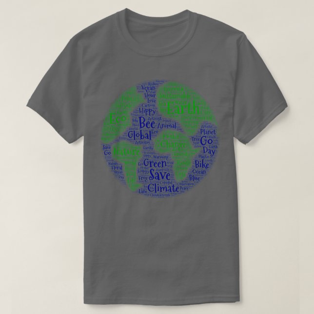 T-shirt World Cloud Earth (Design devant)
