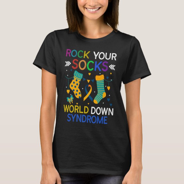 T-shirt World Down Syndrome Day  Rock Your Socks Awareness (Devant)